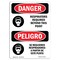 Signmission OSHA Sign, Respirators Required Beyond This Point, 10in X 7in Decal, 7" W, 10" H, Spanish OS-DS-D-710-VS-1545 - alternate 1